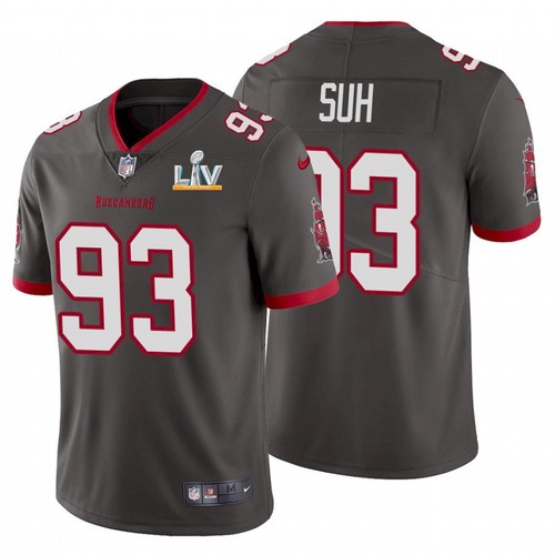 Men's Tampa Bay Buccaneers #93 Ndamukong Suh Grey NFL 2021 Super Bowl LV Limited Stitched Jersey Men's Tampa Bay Buccaneers #93 Ndamukong Suh Grey NFL 2021 Super Bowl LV Limited Stitched Jersey